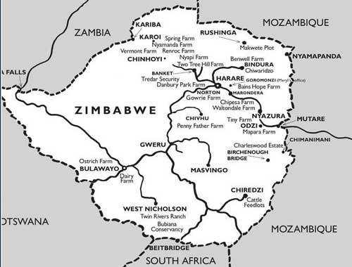 Map of farms from the book