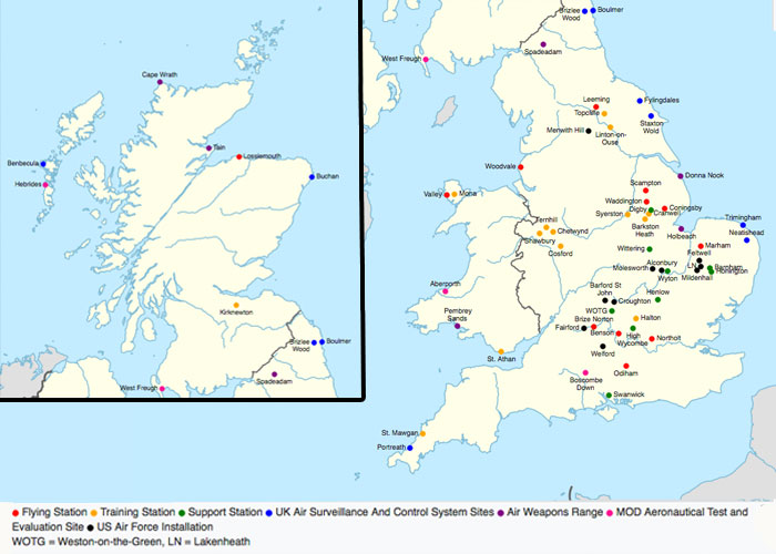 RAF Airfields Map